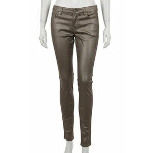 Women's 1st Kiss Metallic Gold Skinny Jeans Size 9 Juniors